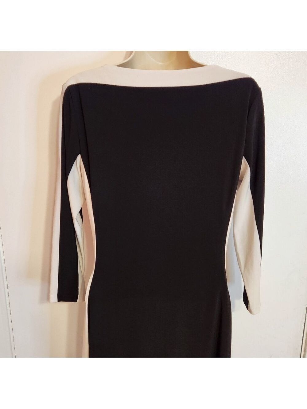 Lauren Ralph Lauren Black White Knit Dress Size 6 - Picture 7 of 12